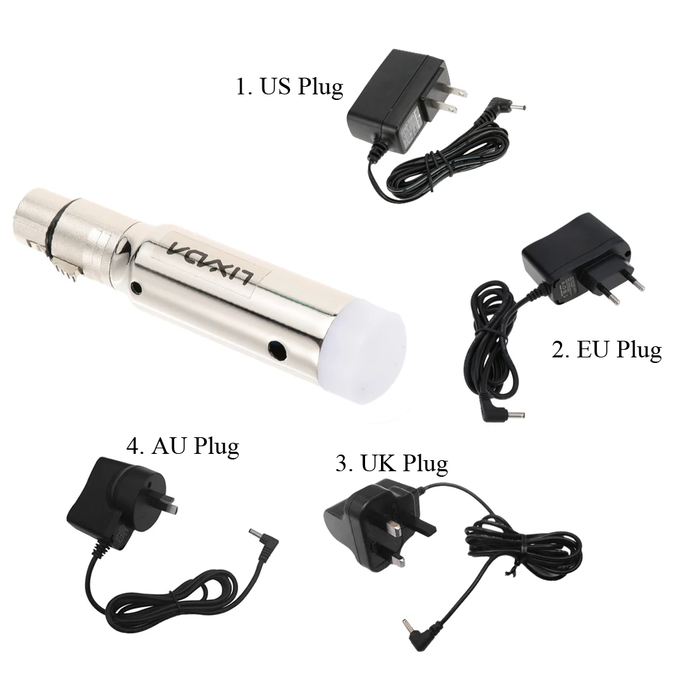 

Portable Rechargeable 2.4G ISM DMX512 Wireless 3 Pins AU/EU/UK/US Plug Female Receiver for Stage PAR Light Wireless DMX Recevier