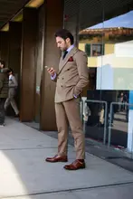 2017 Latest Coat Pant Designs Brown Men Suit Jacket Slim Fit 2 Piece Tuxedo Groom Style Suits Custom Prom Blazer Terno Masculino