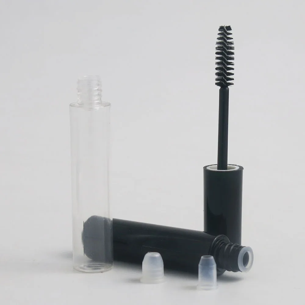 Diy Mascara Brush 5 x Black Silver Cap Plastic DIY Empty Mascara Tubes with Eyelash Wand
