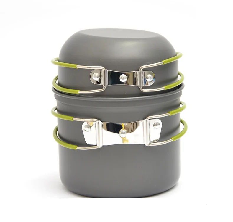 

4PCS Camping Cookware Pot Outdoor Tableware Pan Tourist Dishes Set Hiking Traveling Picnic 2-3 Persons