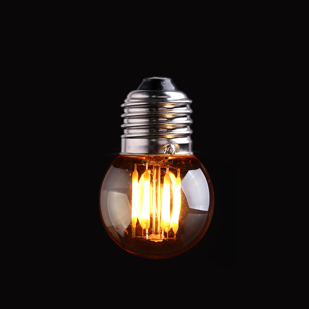 Vintage LED Filament Light Bulb 3W 2200K Gold Tint Edison G40 Mini Globe LampDecorative Household LightsDimmable