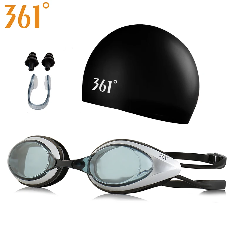 361 Professional Swim Goggles Swimming Cap Adult Anti Fog Clear Lens