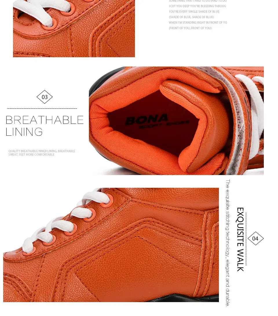 BONA 2018 New Autumn Fashion Children Synthetic Boots Kids Boots Boys Walking Shoes Flats With High Upper Warmth Sports Sneakers