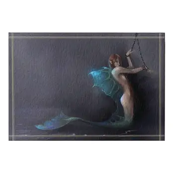 

Marine Animal Decor, Locked mermaid Bath Rugs, Non-Slip Floor Entryways Outdoor Indoor Front Door Mat