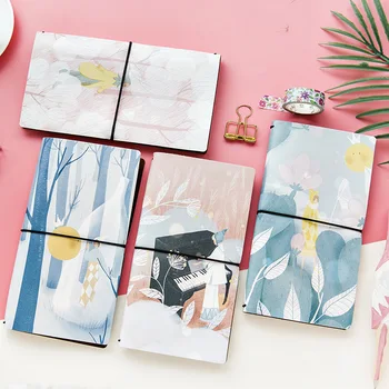 

1pcs Life Long Pocket Book World Light Shine Japanese Creative PU Leather Notebook Note