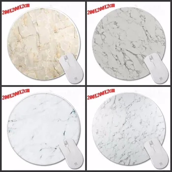 

New Design Modern Faux Gold Glitter Marble Unique Desktop Pad Mousepads Computer Animation Round Mouse Mat Round Mice Pad