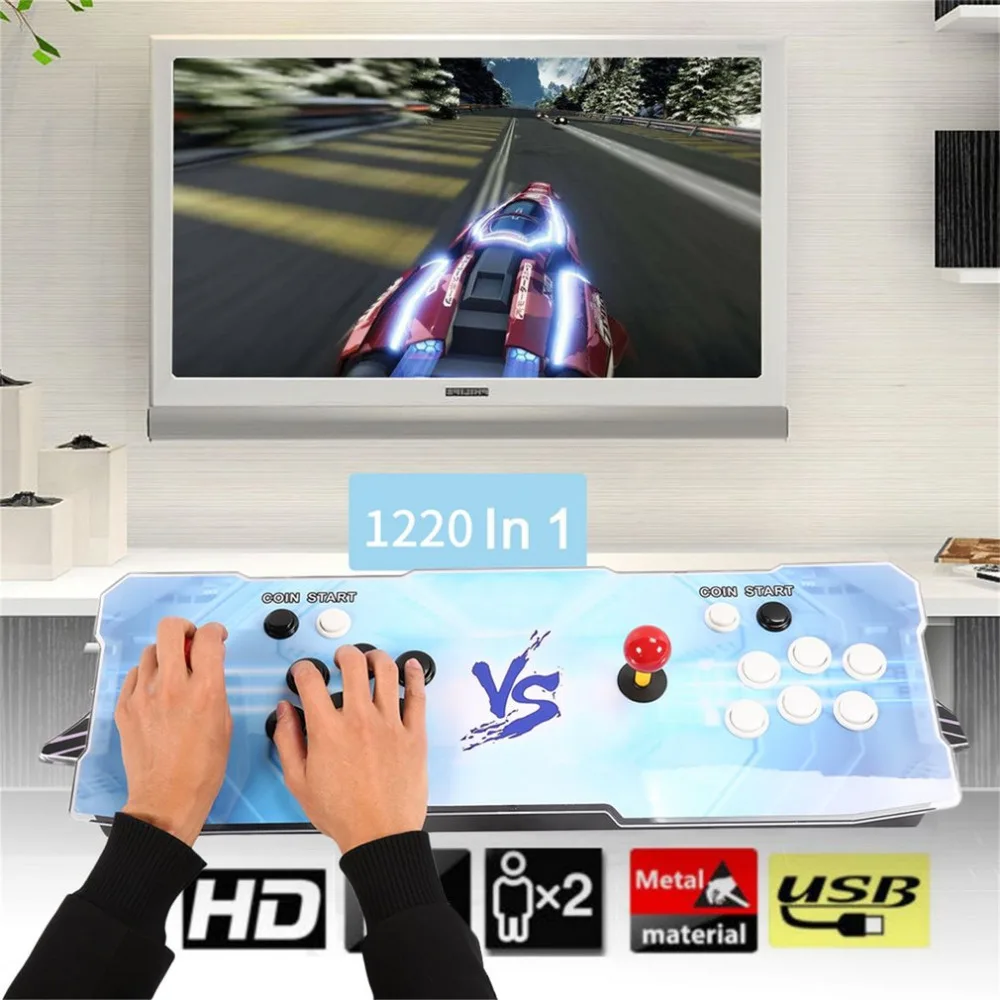 

Professional 1220 Games In One Video Fight Multi-game Family Box High Definition Home Game Machine with Dual Joystick EU plug