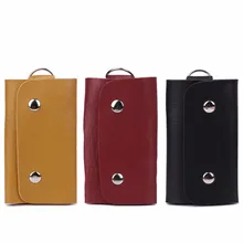 Мода унисекс искусственная кожа автомобильный держатель для ключей сумка брелок для ключей кошельки с 6 держателем для ключей дизайн 3 цвета