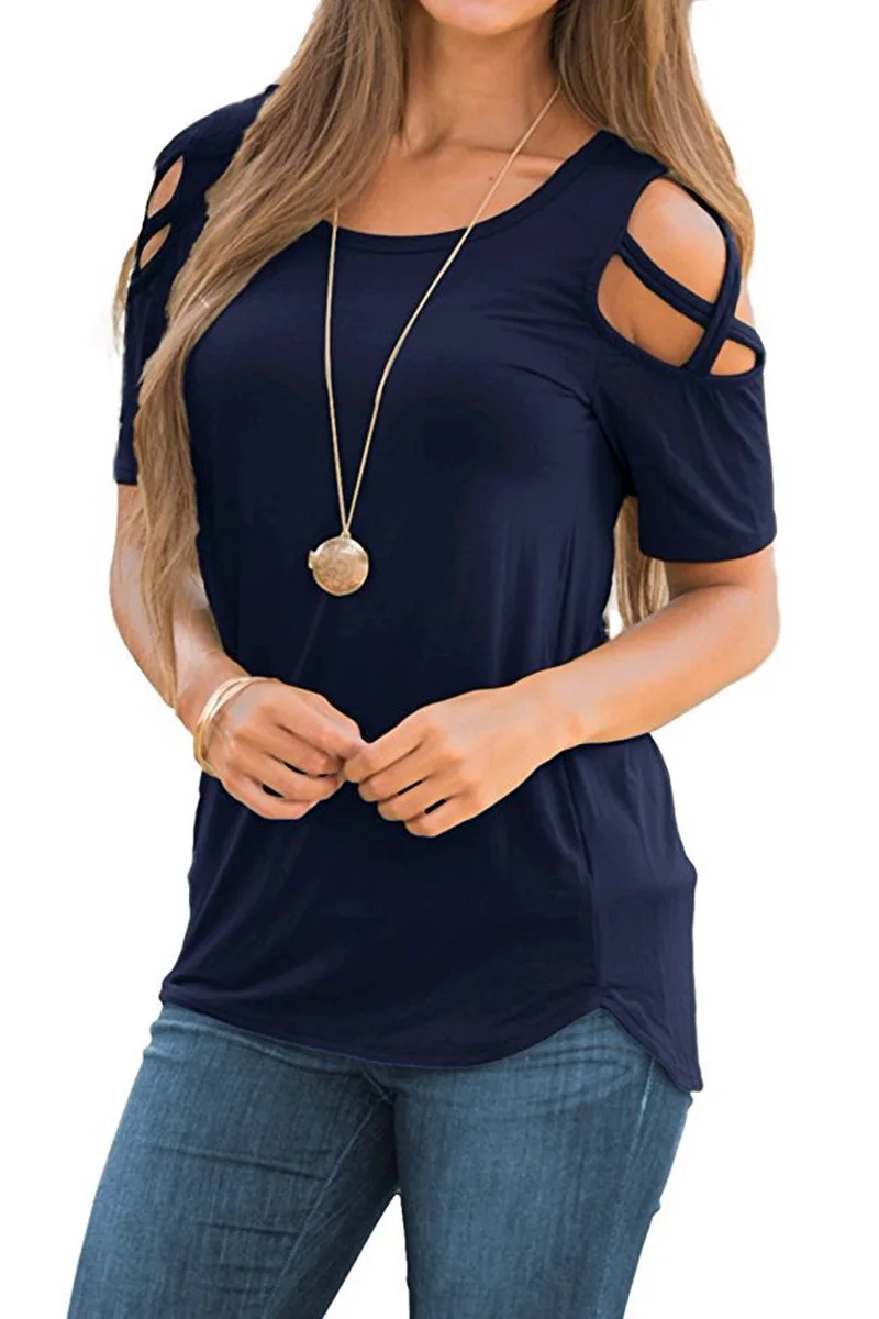 Hot Style Off Shoulder Tshirts Cotton Women Tee Shirt Femme Clothing ...