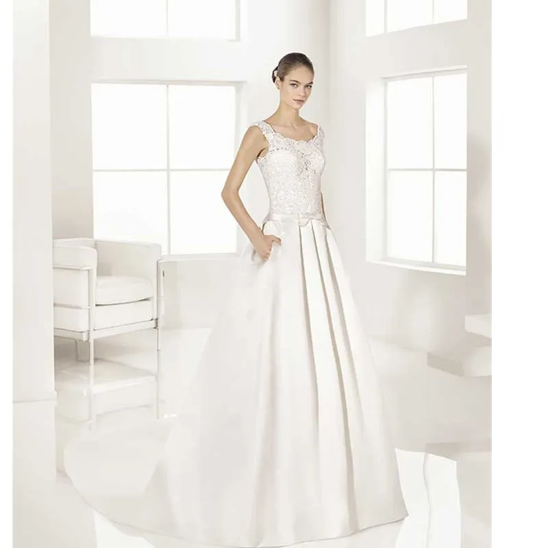 vestido noiva longo 2017 top lace wedding gowns a line barcelona