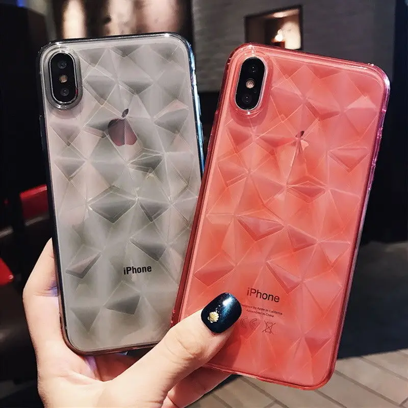Роскошный прозрачный 3D чехол с алмазным узором для iphone 7 6S 6 8 Plus мягкий