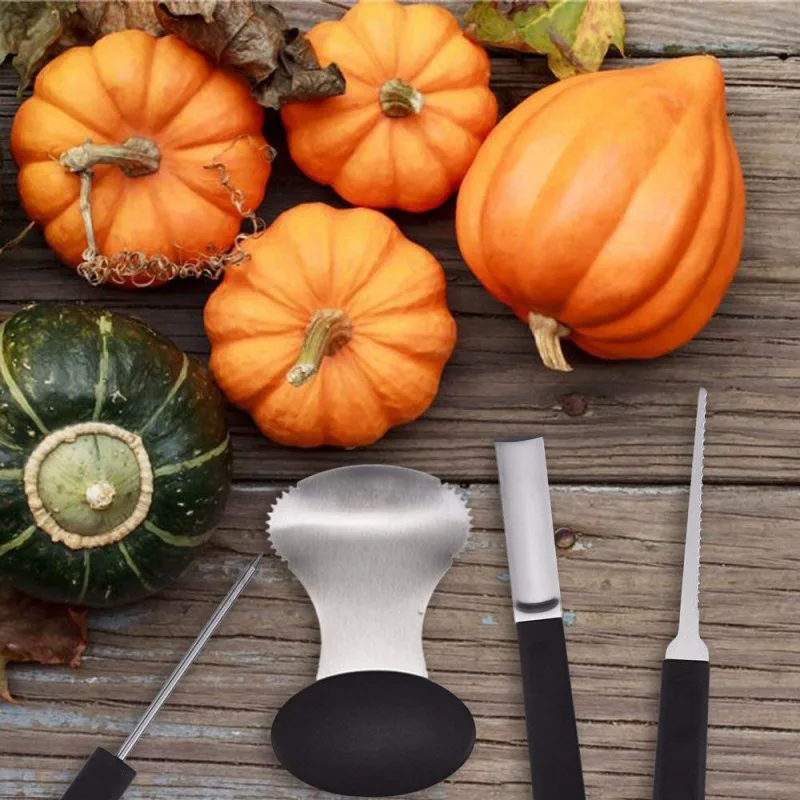 4PCS/Set Halloween Pumpkin Making Tool Carving Tools Graver Halloween Craft Family Pumpkin
