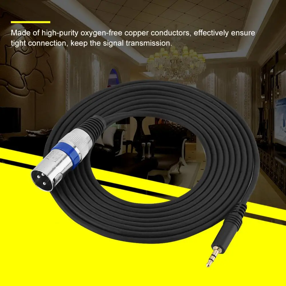 3.5mm XLR Stereo Microphone Cable F/M Mic Cable, Microphone Switch