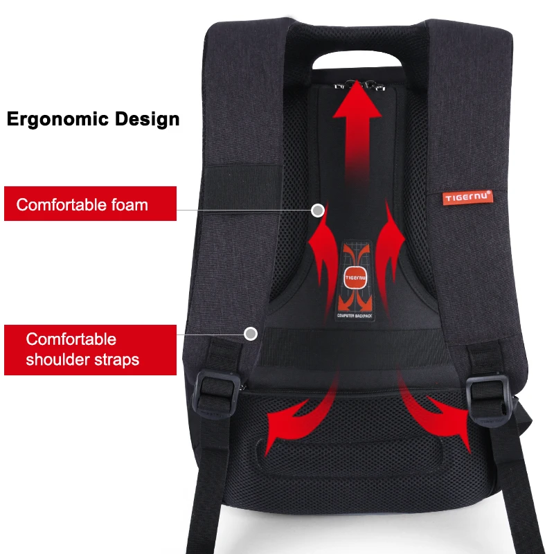  Tigernu Fashion Rucksack Anti Theft Men Backpack Business Laptop Backpack Women 14 17 Inch Backpack - 32664466053