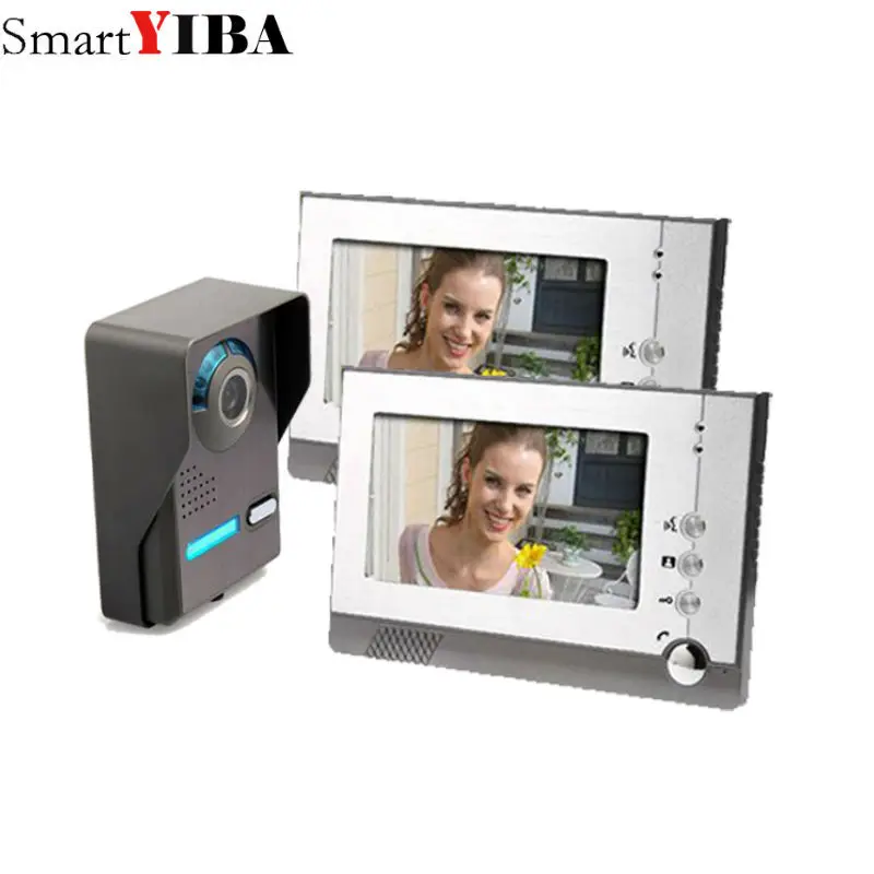 SmartYIBA дома Видеомонитор Интерком Комплект 7 дюймов TFT Экран 700TVL Ночное видение непромокаемая вызова громкой связи Камера