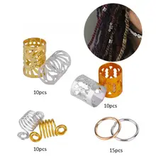 90pcs Hair Braid Rings Dreadlock Three-ply Hair Clips Loops Photo Exhibitions, Weddings, Proms Decoration