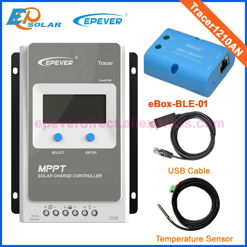 

MPPT solar battery charger controller Tracer1210AN USB and sensor bluetooth function 10A 10amp 12V 24V auto work