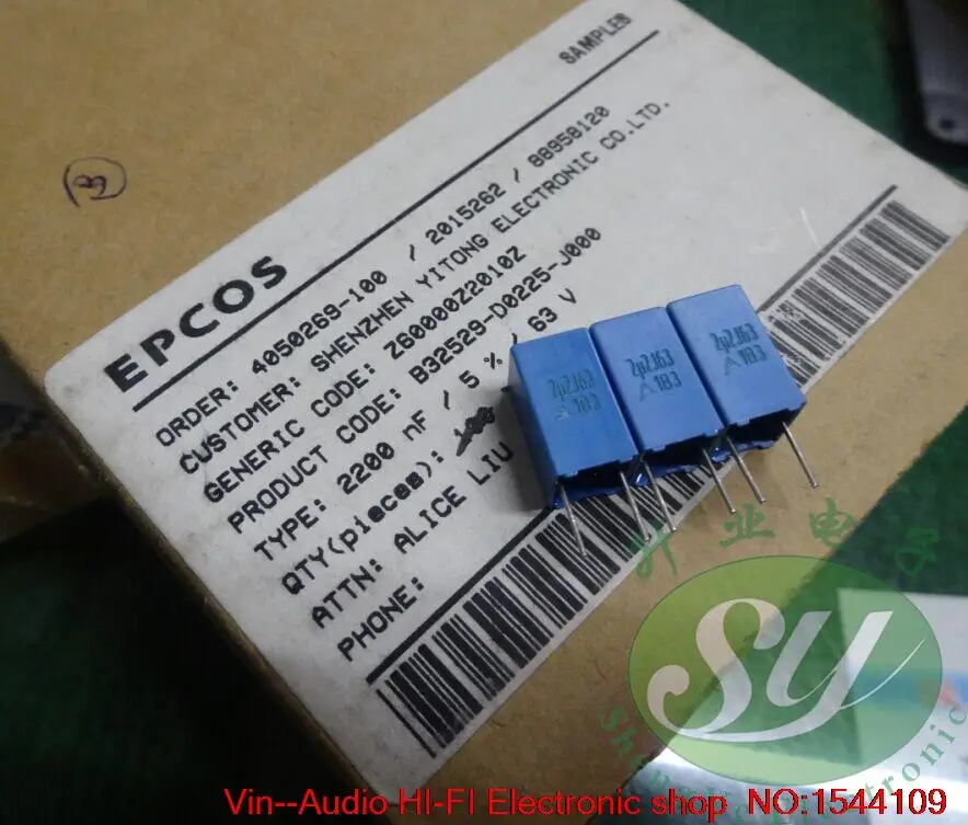 

2019 hot sale 10pcs/20pcs EPCOS 2u2f 2.2uf/63v 225 new film capacitor 5MM FREE SHIPPING