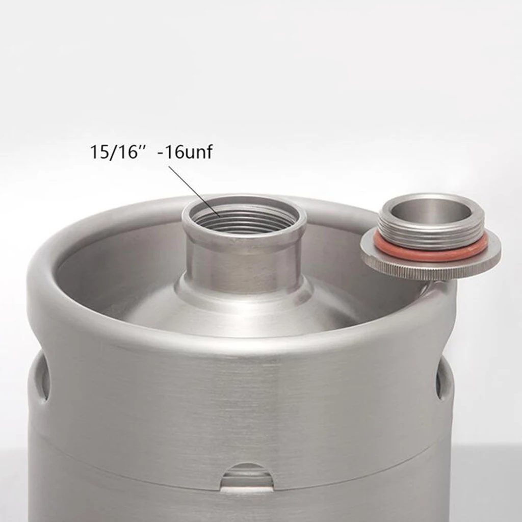 Mini Keg Growler Stainless Steel Barrel Holds Beer Double Handles,2L,3.6L,5L Silver  