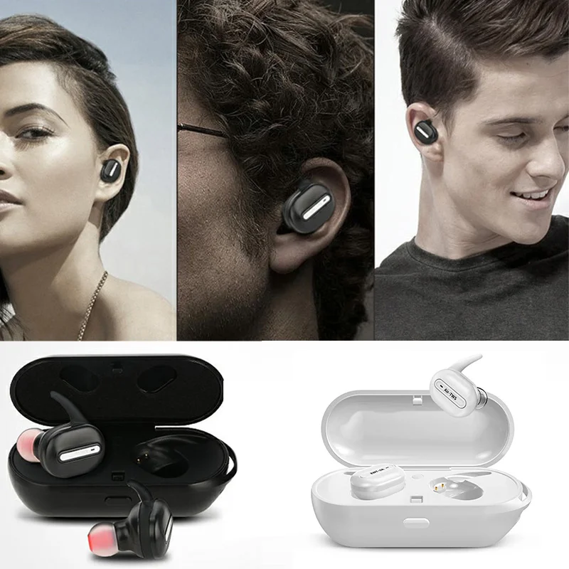 Мини Bluetooth наушники невидимые в уши Спортивные Беспроводные с зарядной базой