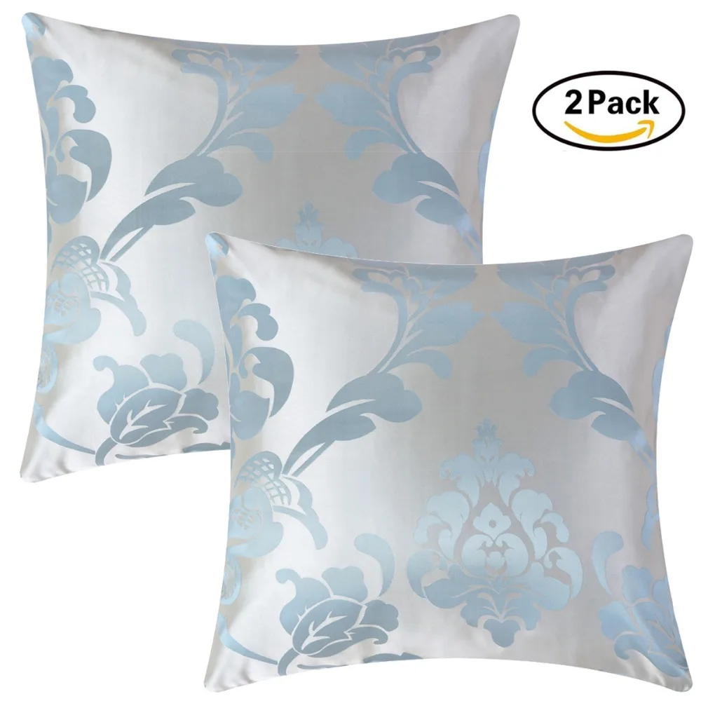 

Blue Cushion Covers Home Decorative Throw Pillow Covers soft jacquard Pillowcases for Sofa Couch Bed Living Room 45x45 50x50