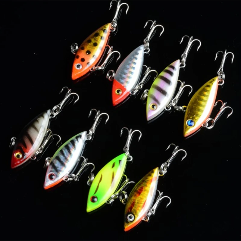 

Big Sale 8pcs Super Mini Winter VIB Fishing Lure Hard Artificial Vibration Tackle All Water Levels Sinking Lure Wobbler 4cm 2.8g