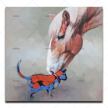 

horse and dog wild scenery oil painting canvas hand painted on canvas wall art decoration picture