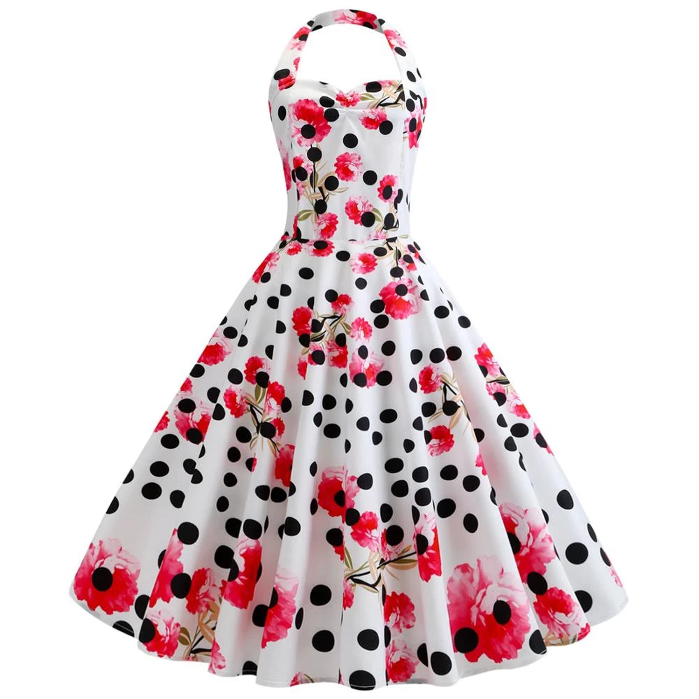 Black dress with pink polka dots Clearance