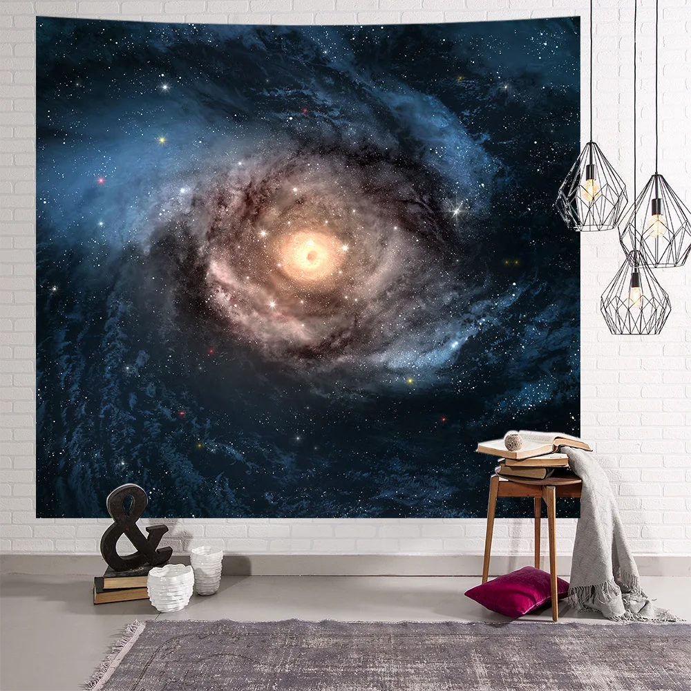 Galaxy Psychedelic Star Tapestry Wall Hanging Lightweight Polyester Fabric Forest wall hanging Decoration Home