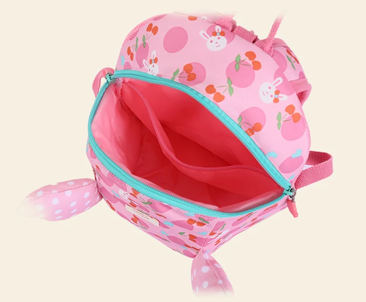 Милая школьная сумка для маленьких девочек, мини рюкзак с принтом «Крылья», сумка на плечо, розовая сумка с кроликом, предотвращающая потерю, Прямая поставка