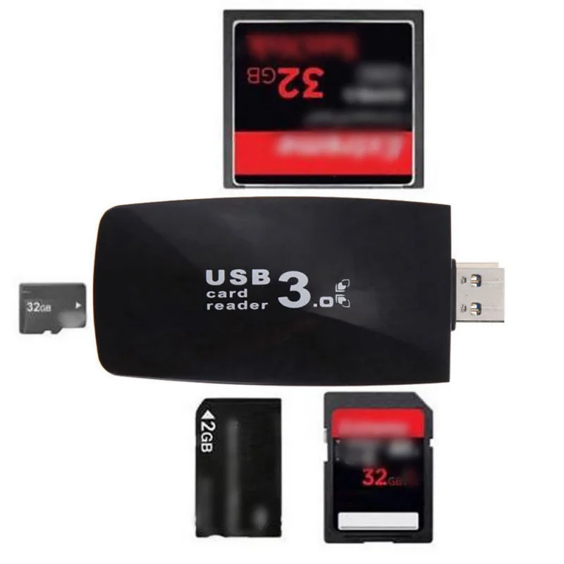 USB 3,0 Все в 1 флэш Устройство чтения карт памяти Адаптер для SD SDHC MMC Micro TF/CF/XD Windows Mac OS Linux