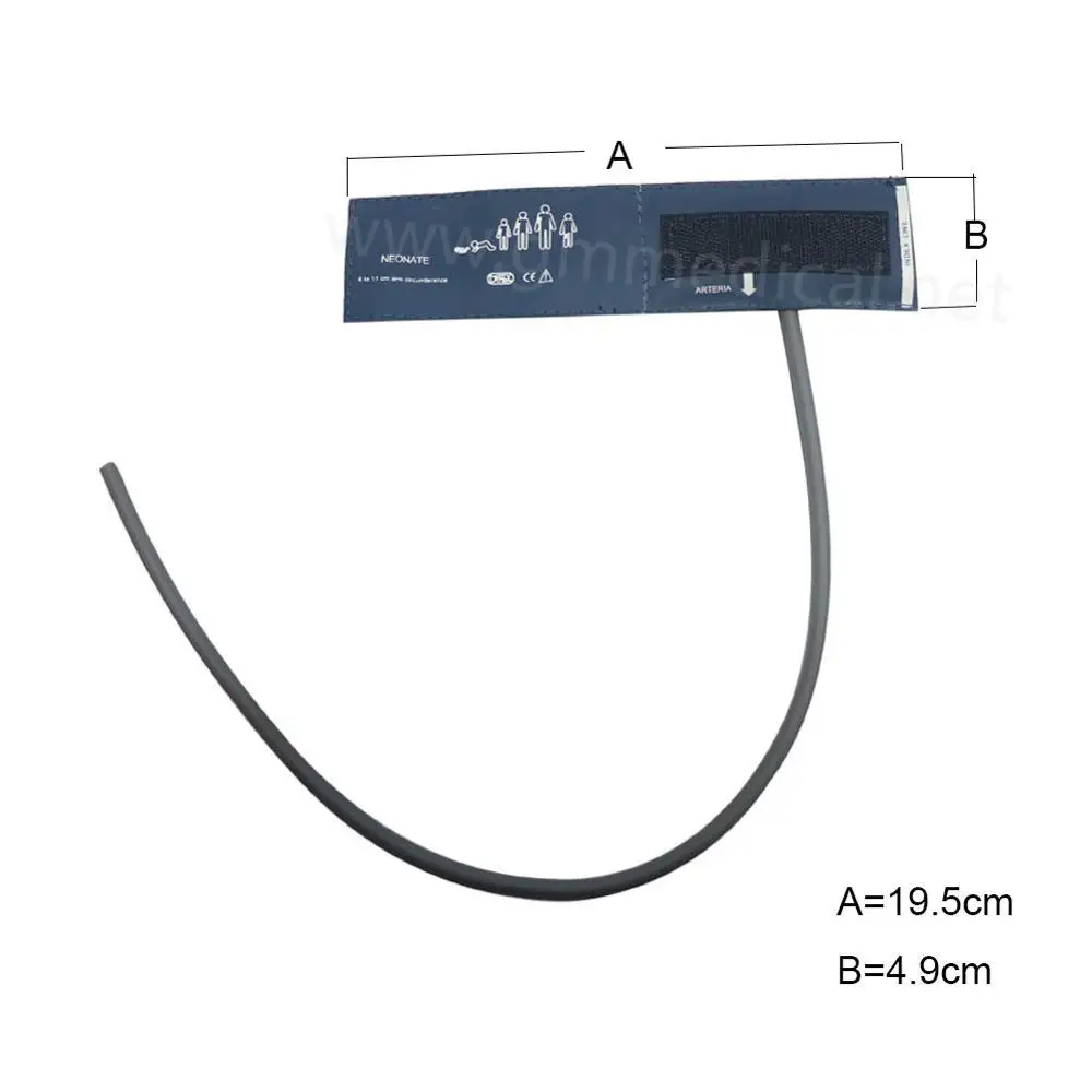 Манжета для измерения артериального давления с одной трубкой, Синяя Нейлоновая Манжета NIBP, совместимая с Mindray, CSI, Philips(новорожденный/младенец/ребенок/взрослый/бедро - Цвет: Neonate 6 -11cm