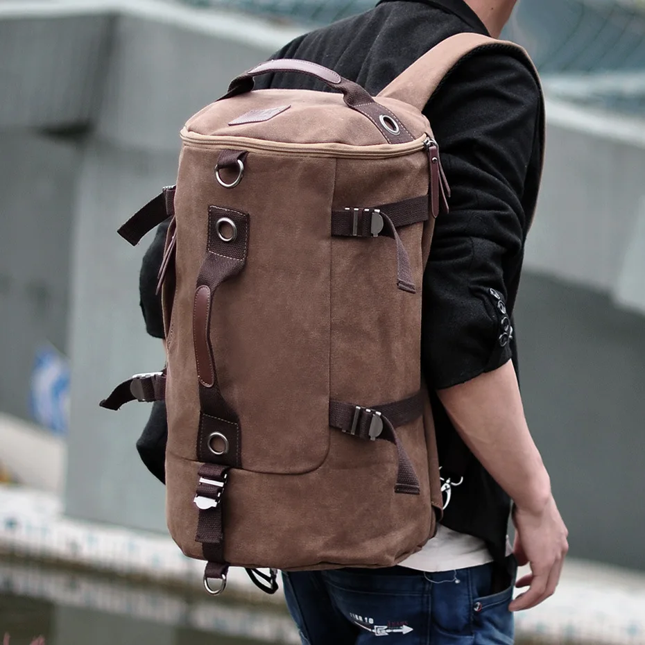 

Huge Travel Bag Large Capacity Men Casual Barrel backpack Canvas Weekend Bags Multifunctional Travel Bags