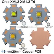 Cree XLamp XML2 XM-L2 T6 10 Вт Высокая мощность светодиодный светильник излучатель диод на 20 мм Медь PCB, холодный белый, нейтральный белый, теплый белый цвет