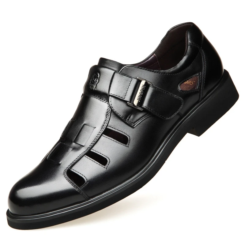 

New Fashion Summer Beach Breathable Men Sandals Genuine Leather Men's Sandal Man Causal Shoes Plus Size 38-44 DA0190