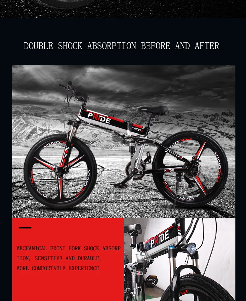 Cheap 26inch Electric bike 48V12.5A Lithium Battery Aluminum Alloy Folding electric Bicycle 500W Powerful Mountain /Snow/ city ebike 4