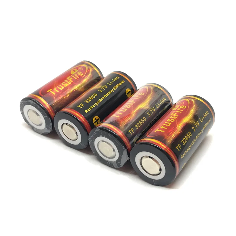 

5pcs/lot Large Capacity High Quality TrustFire 32650 3.7V 6000mAh Rechargeable Lithium Battery Cell with PCB Protected Board