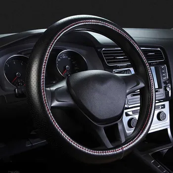 

Genuine Leather Steering Wheel Cover Breathable Hole Auto Steering-Wheel Covers For Auto Car Interior Accessories 38CM