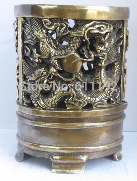 

Decoration Collective Qing Dynasty Pen Holder, Antique home decor dragon Brush Pot ,crafts Gift