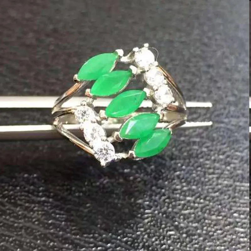 

2017 Anillos Qi Xuan_Fashion Jewelry_Colombia Green Stone Fashion Rings_S925 Solid Silver Woman Rings_Factory Directly Sales