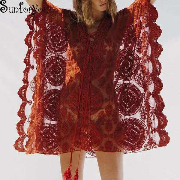 

Mesh Cover up Sexy Summer Beach Dress Women Bikini Cover up Sarong Tunic for Beach Bathing suit Cover ups Vestidos Playa