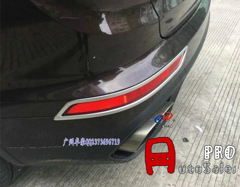 

For Porsche Cayenne 2015-2016 ABS Chrome Matt Rear fog light Bumper UpPER Lamp Cover Trim 2pcs