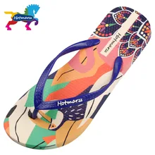 Hotmarzz/женские дизайнерские Вьетнамки; шлепанцы с принтом фламинго и птицы; пляжные сандалии; Летняя обувь; коллекция года; обувь для душа и бассейна