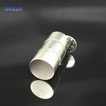

1pcs Neodymium magnet 30x20 Rare Earth small Strong Round permanent 30*20mm Cylinder fridge Electromagnet NdFeB nickle magnetic