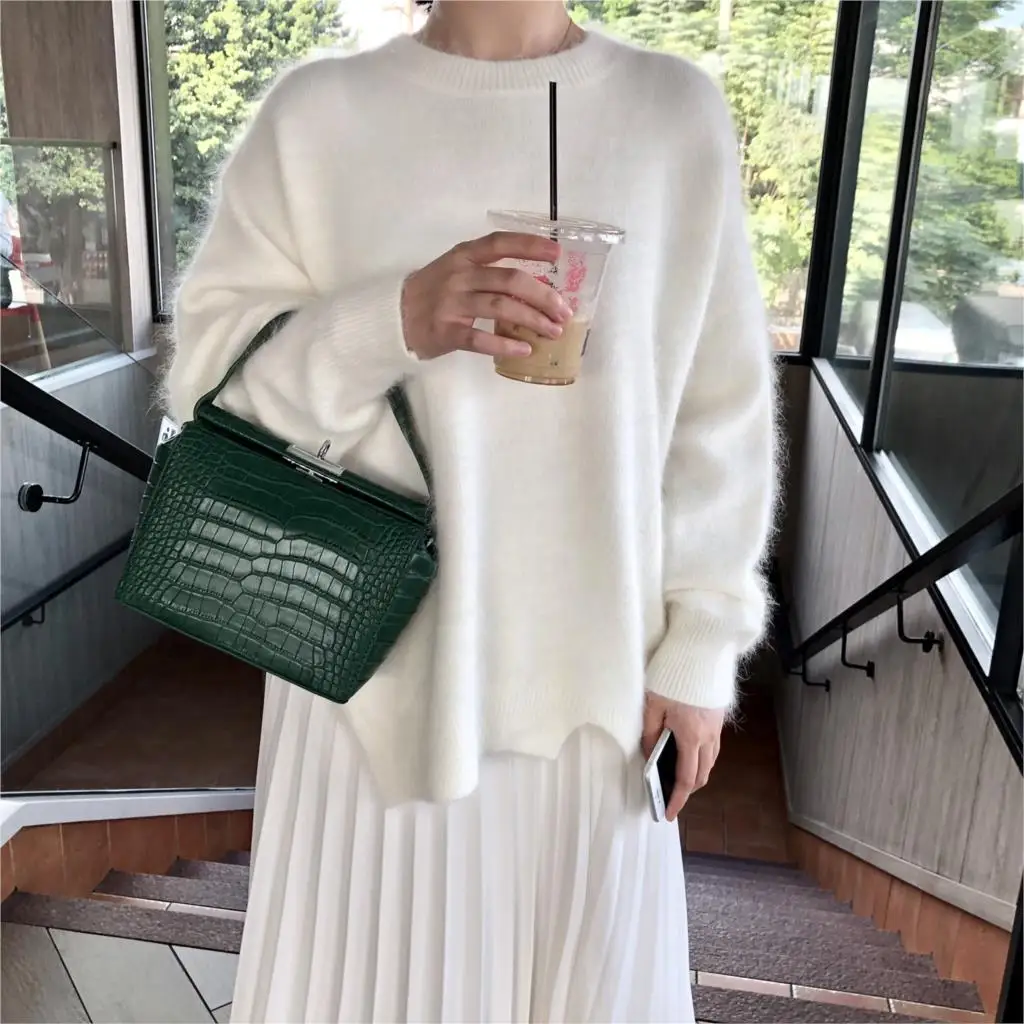 

Women Messenger Bags Split Leather Bag Ladies Designer Handbags Female Crocodile Print Chain Shoulder Bag Purse
