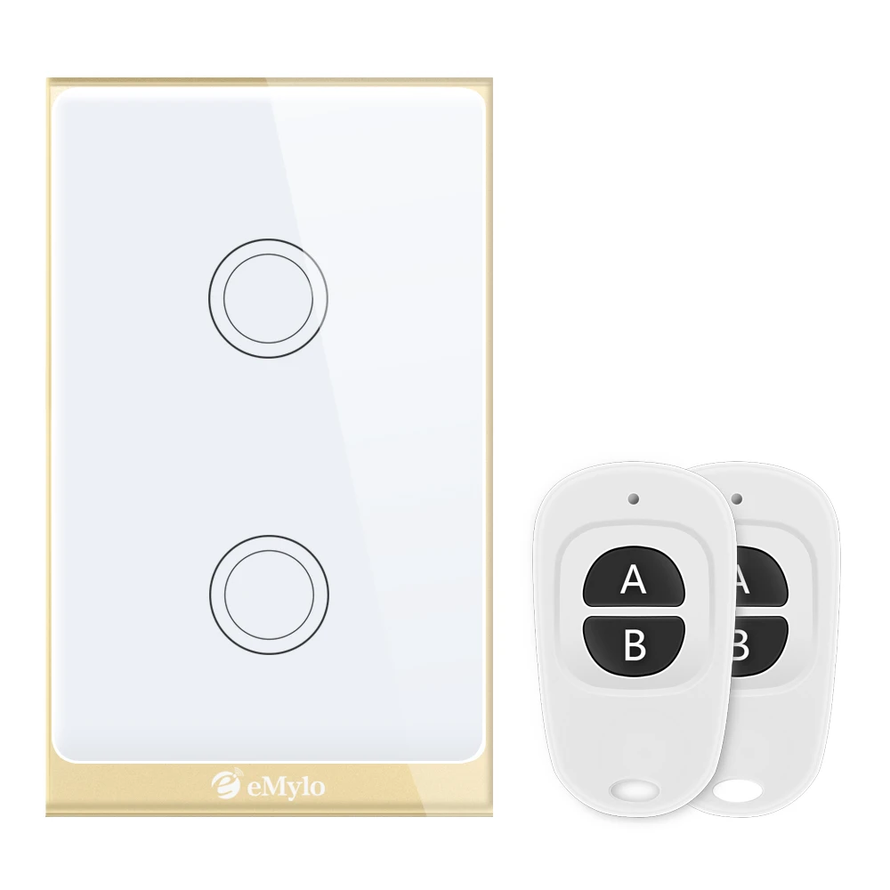 

eMylo WIFI Touch Light Switch Smart Switch AC 220V 2ch 433mhz Wireless Remote Control Switch Timer For Smart Life Google Home