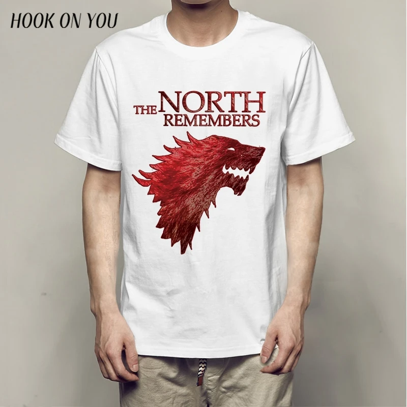 Tshirt Homme 2018 New Game of Thrones T Shirt Men Cool The North Remembers Blood Wolf T-shirt Men's Tee Shirts Camisetas Hombre