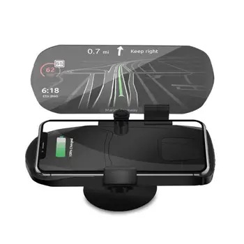 

1200mAh Car Head Up Display Direct Dashboard Wireless Charging Stand HUD Car Projection Display Stand For Phone Navigation