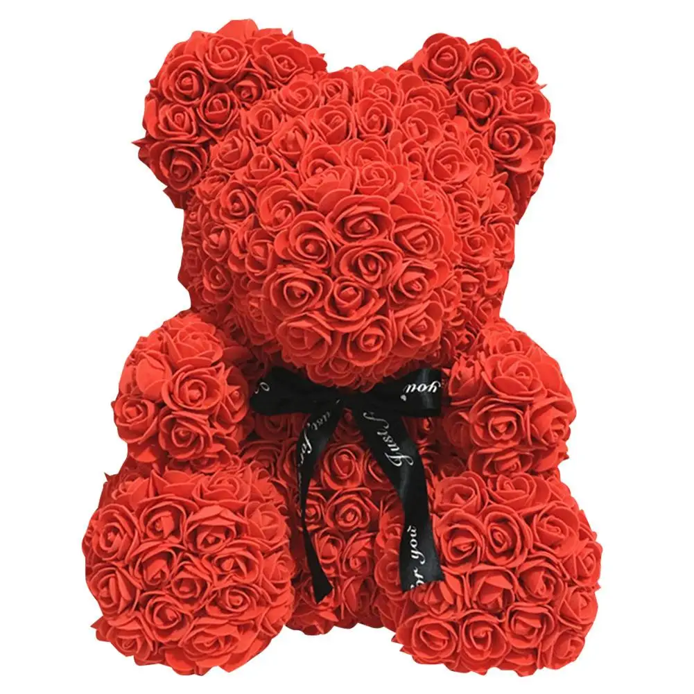 Red Прямая поставка 25 см/40 см искусственные цветы розы медведь подарок на день Святого Валентина подарок подруге подарок на день рождения романтические украшения - Цвет: Red