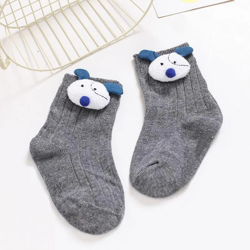 Новинка года; милые детские носки для малышей с рисунками животных - Цвет: Gray